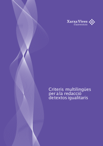 Criteris multilingu?es per a la redaccio? de textos igualitaris